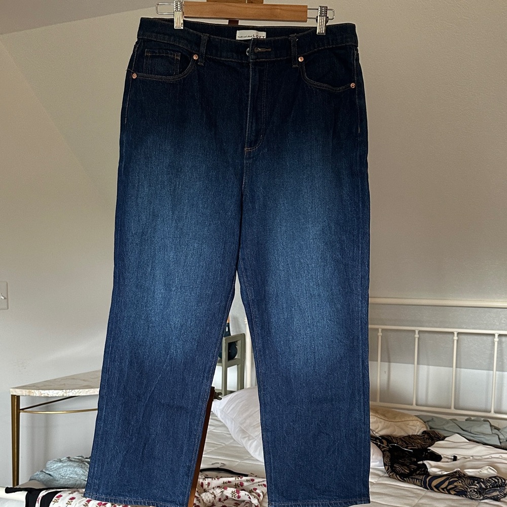 LOFT  Relaxed wide leg Dark Blue Jeans